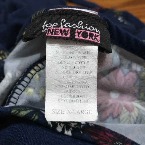 Dark Blue Floral Mini Dress Size XL - Picture 15 of 16